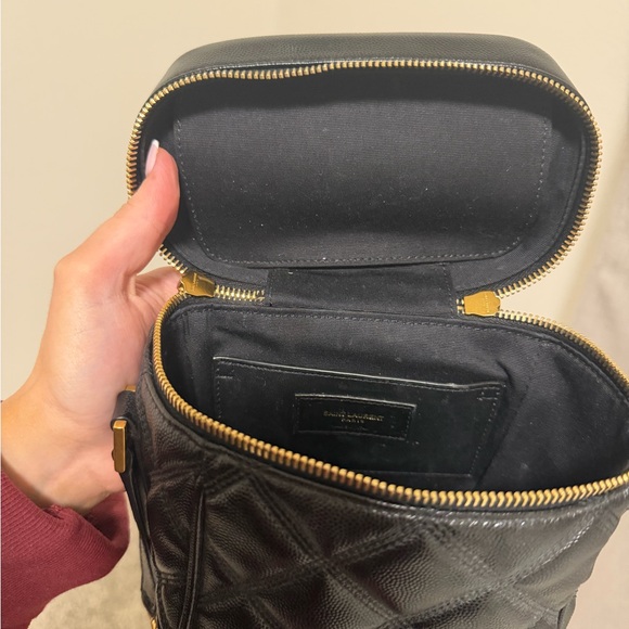 Saint Laurent Black Quilted Leather Crossbody Vanity Bag with Gold Hardware - Picture 5 of 9